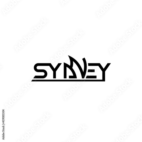 Sydney city lettering, creative logo design.
