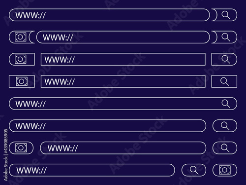 search bar, magnifier, photo search, search bar for a new browser