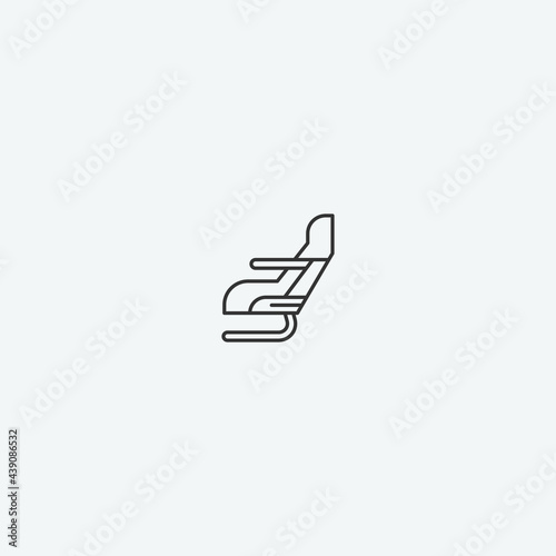 Plane seat vector icon illustration sign