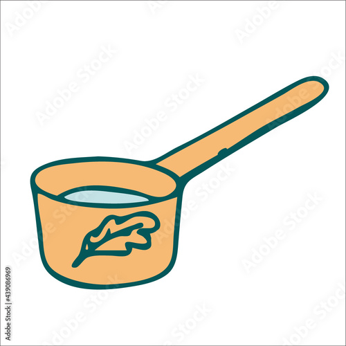 bath bucket, pour on hot stones, doodle