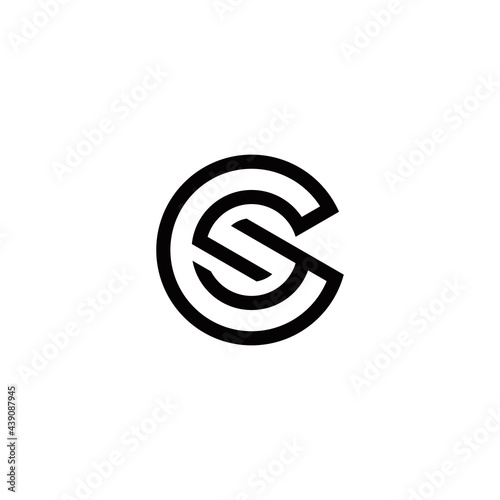 c s cs sc initial logo design vector template