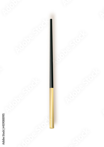 Vector illustration of miracle magical stick with sparkle isolated on transparent background. magic wand suspended in thin air with a drop shadow and clipping path