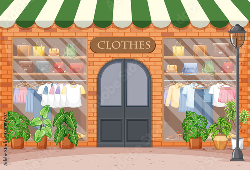Fashion clothes store background