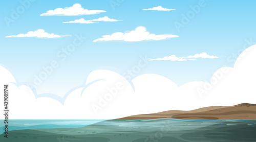 Blank flooded landscape at daytime scene