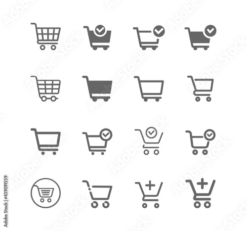 Shopping cart icon vector set. E-commerce