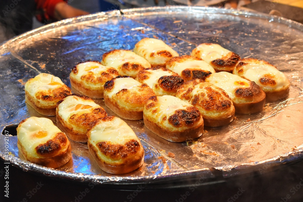 Gyeranbbang or egg bread is a famous street food in South Korea made
