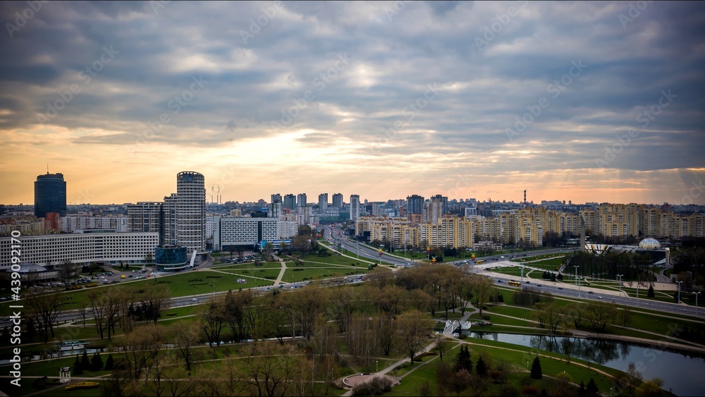 Fototapeta premium Evening timee of the capital of Belarus, Minsk.