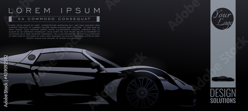 Modern sport car, vector illustration. For background page, brochure template, booklet, flyer.