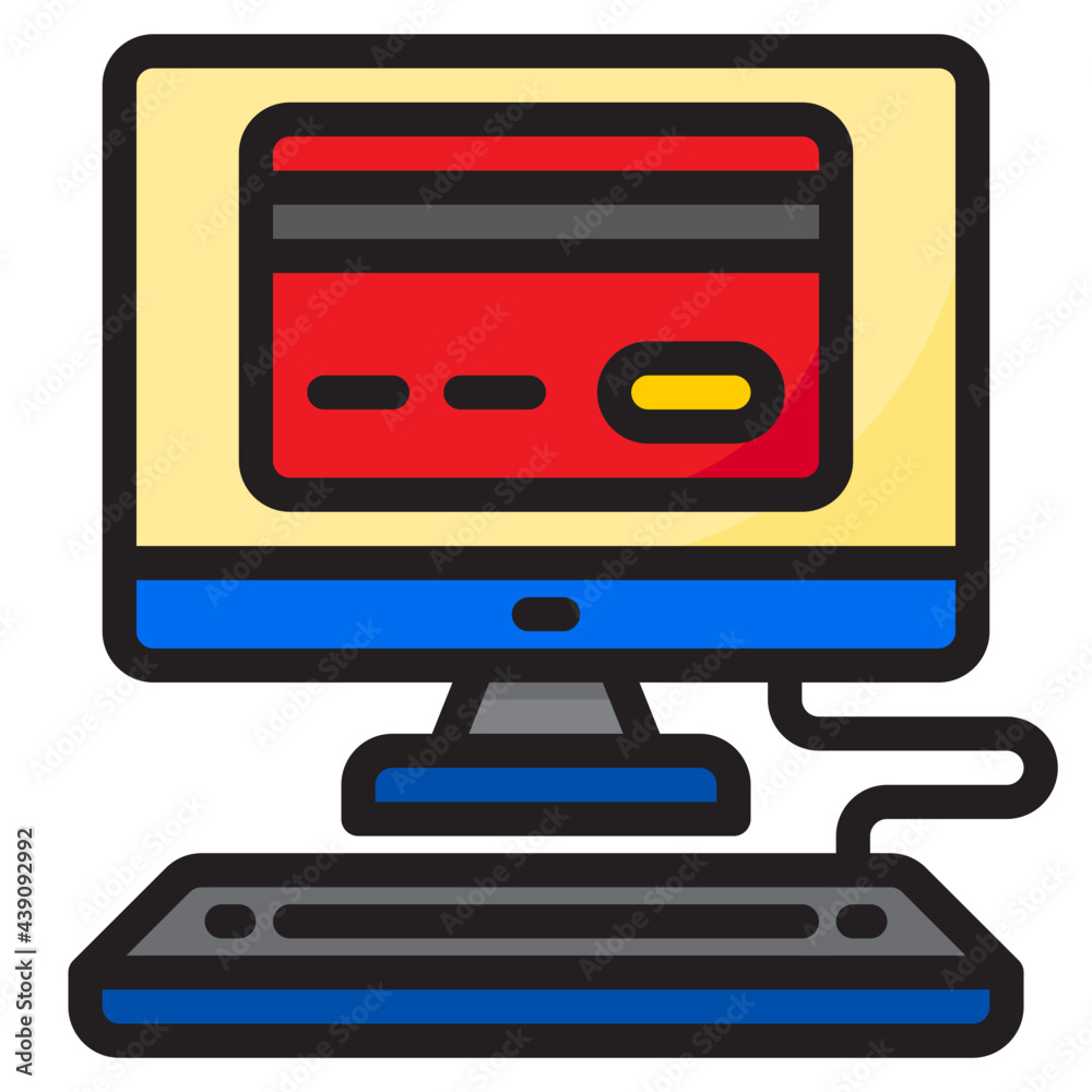 computer color line style icon computer color line style icon