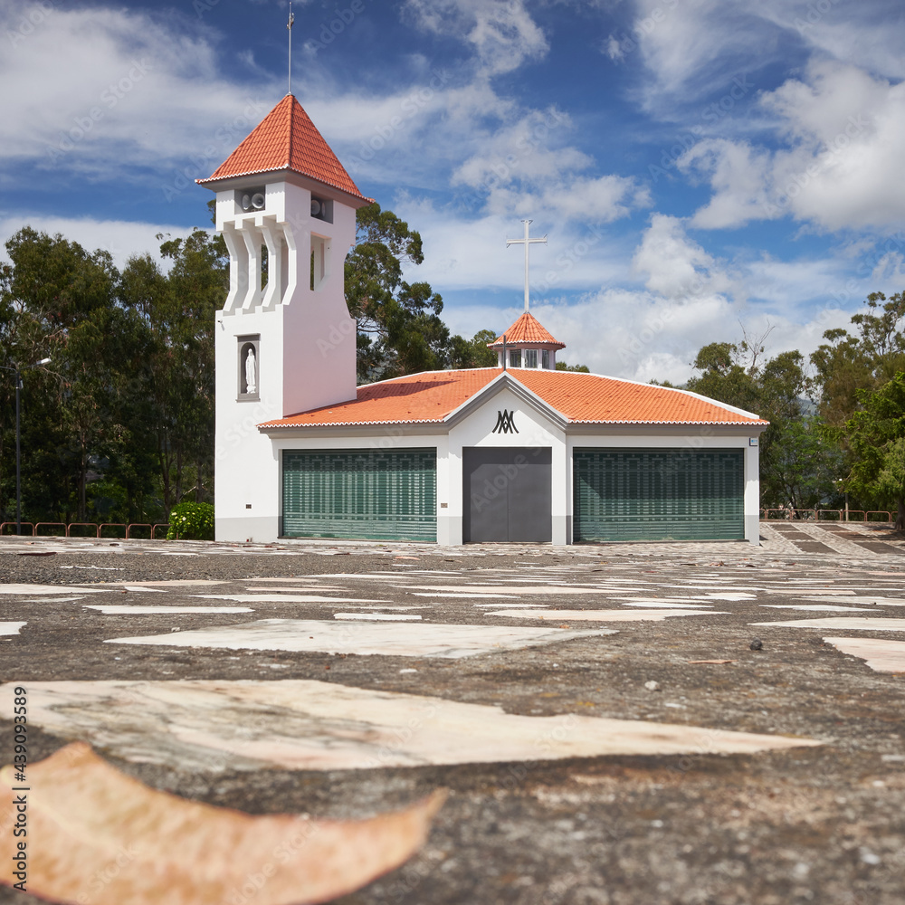 Sanctuary Of Fatima Cabo Girao, Camara de Lobos, Madeira island, Portugal. Beautiful temple. Sanctuary Of Fatima Cabo Girao, Camara de Lobos, Madeira island, Portugal. Beautiful temple.