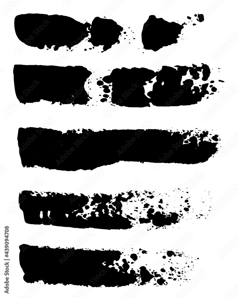 Vector grungy stroke set on white background