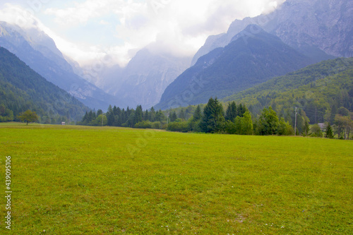 beautiful view of julian alps in Slovenia in autumn