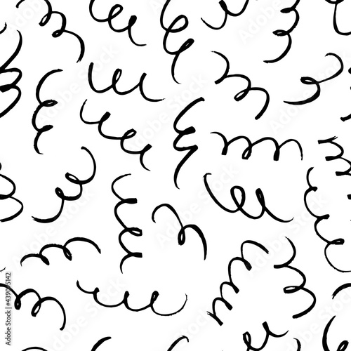 Vector seamless pattern with hand drawn abstract textures. Doodle illustration on white background