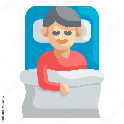 sleeping flat icon