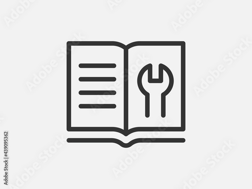 Guide icon vector, user manual. Service information document, instruction.