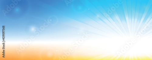 Abstract summer banner design with shiny sun lights