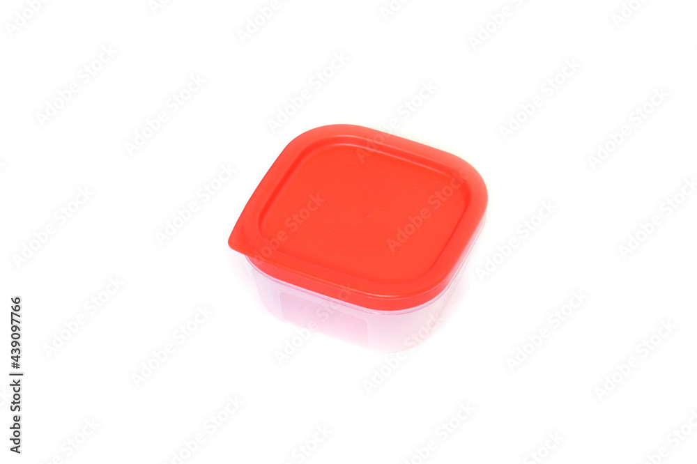 Square Plastic container in a white background Square Plastic container in a white background