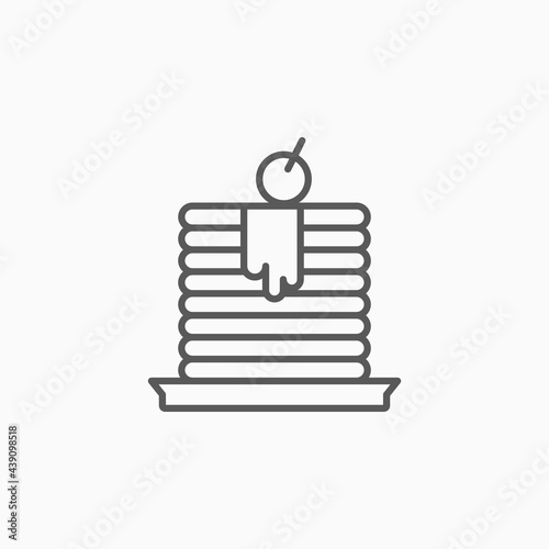 pancake icon, dessert vector, sweets illustration