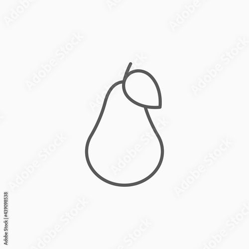 pear icon, fruit vector, eat illustration