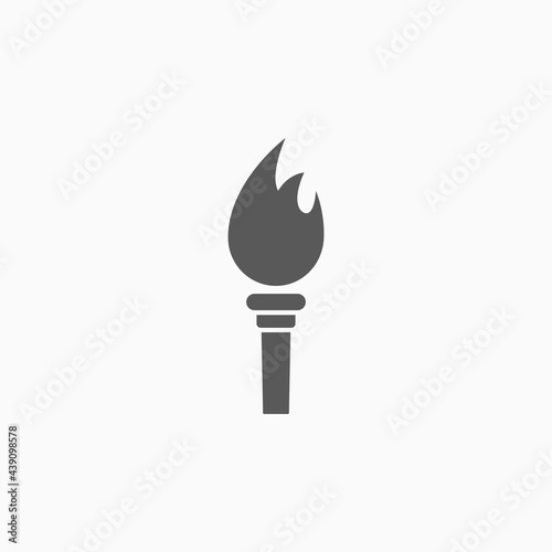 torch icon, flambeau vector, link illustration