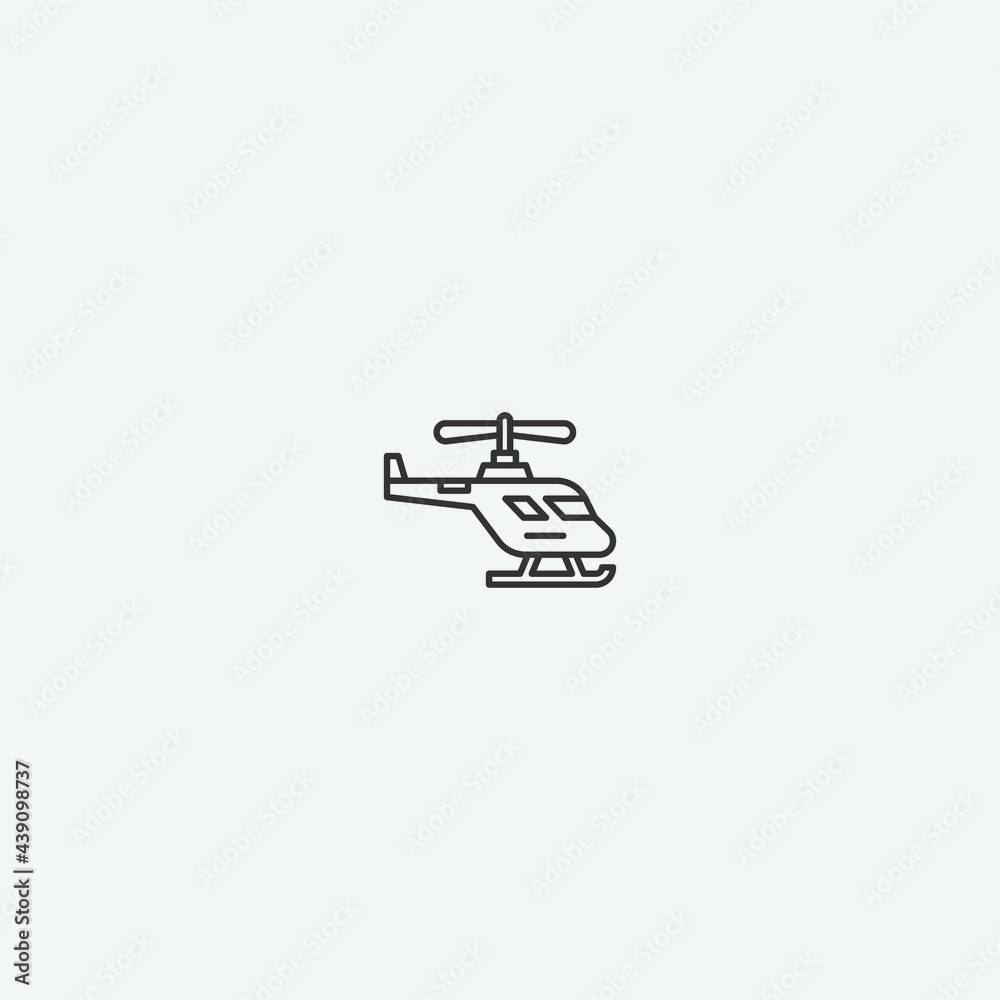 Helicopter vector icon illustration sign Helicopter vector icon illustration sign