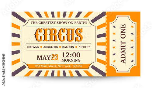 Circus retro ticket 