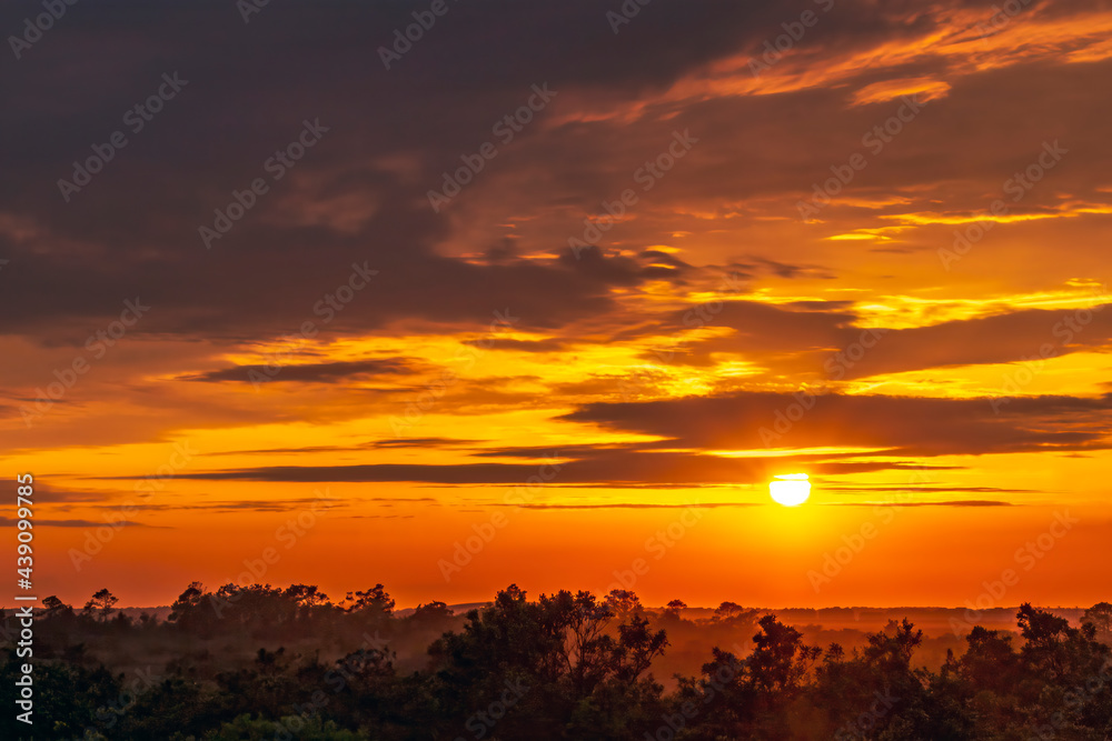 Deep orange sunset from the North Carolina coast
