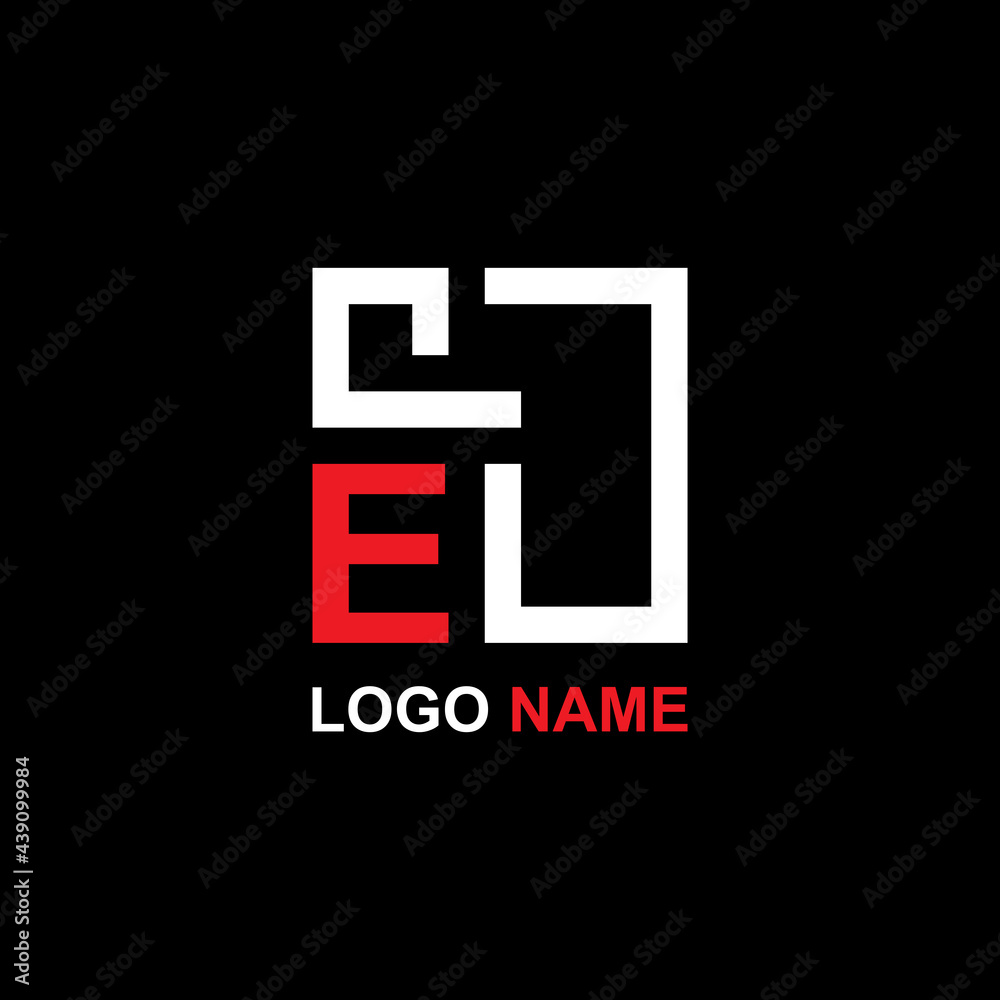 Geometric letter E logo with square line art creative design Geometric letter E logo with square line art creative design