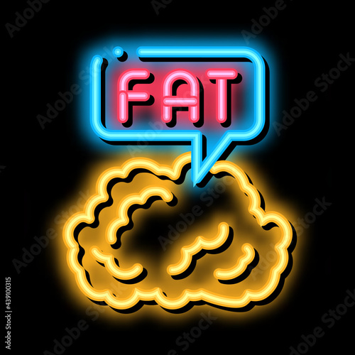 fat atherosclerosis neon light sign vector. Glowing bright icon fat atherosclerosis sign. transparent symbol illustration