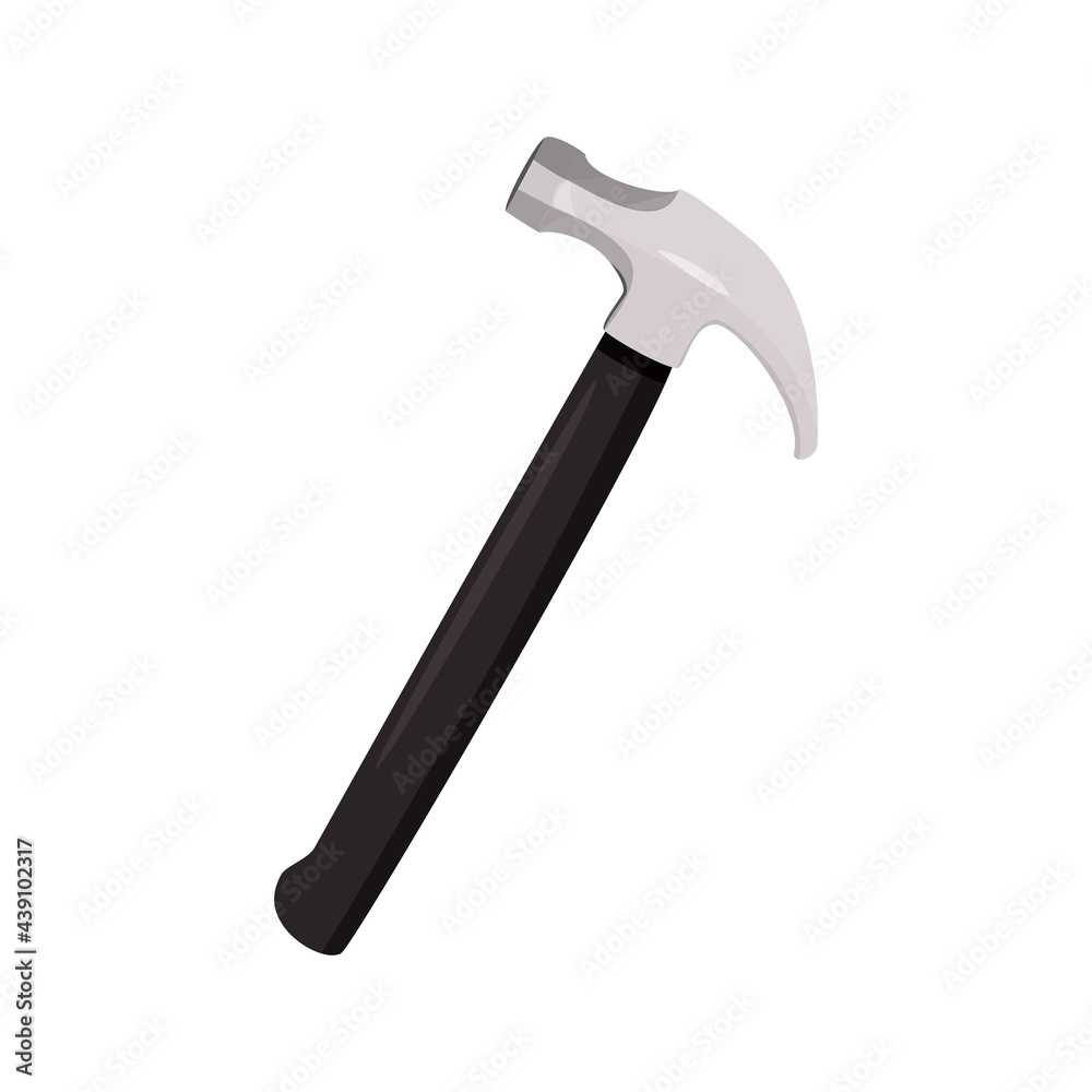 The manual tool a hammer and fixing nails. Simple vector illustration. Isolated on white background. The manual tool a hammer and fixing nails. Simple vector illustration. Isolated on white background.
