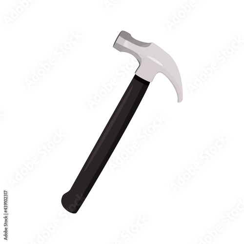 The manual tool a hammer and fixing nails. Simple vector illustration. Isolated on white background.