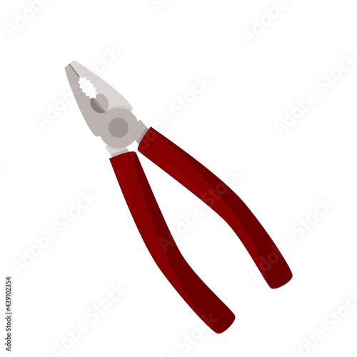 Hand tool plier vector illustration. Isolated on white background.