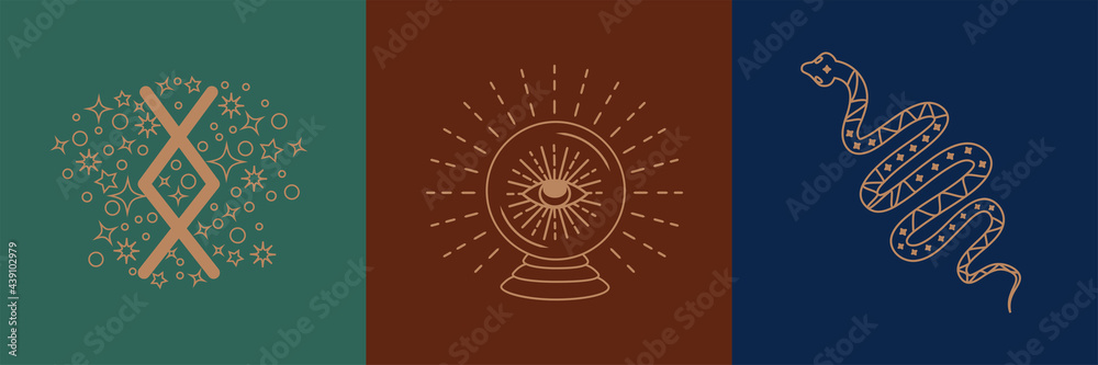 Sacred Witch and Mystical Symbols in featuring hour glass, sun, heart, crystal, hand, moon Sacred Witch and Mystical Symbols in featuring hour glass, sun, heart, crystal, hand, moon