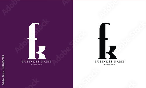 FK, KF, Abstract initial monogram letter alphabet logo design photo