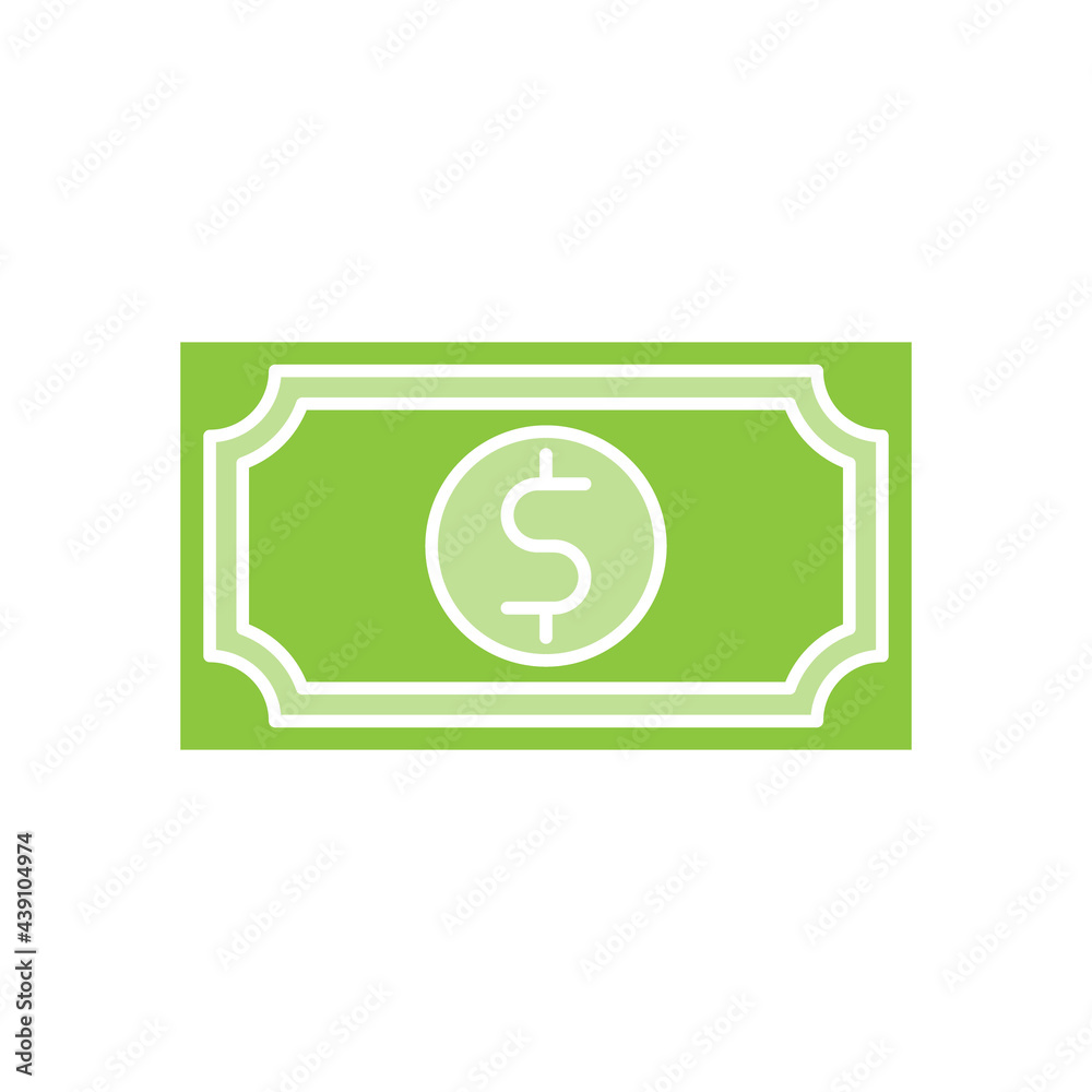 Money icon Vector Illustration. Dollar Money icon vector design concept for Payment, Finance, Currency and Trading Business. Money cash vector icon flat design for website, symbol, icon, sign, App UI