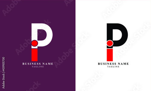 IP, PI, Abstract initial monogram letter alphabet logo design