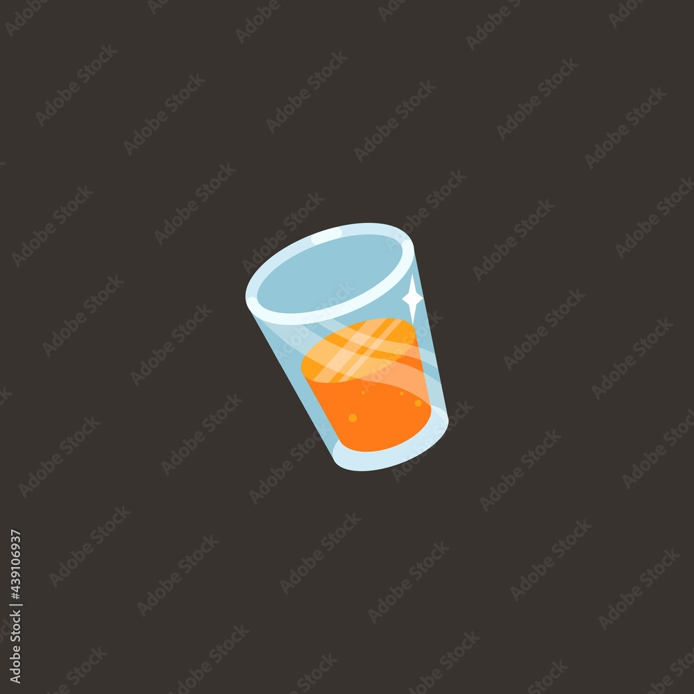 Flat design Orange glass vector illustration Flat design Orange glass vector illustration