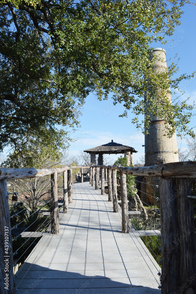 Wooden bridge inside the Japanese Tea Garden in San Antonio, Texas, USA Wooden bridge inside the Japanese Tea Garden in San Antonio, Texas, USA