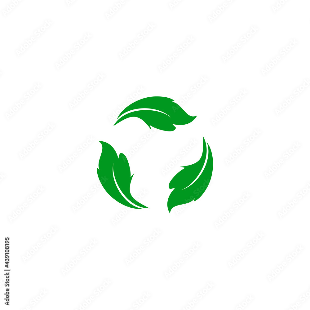 recycling icon, ecology green icons set on white background