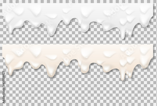 Liquid mayonnaise white texture. Vector