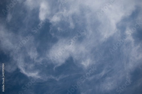 Picture of dark blue sky and white clouds