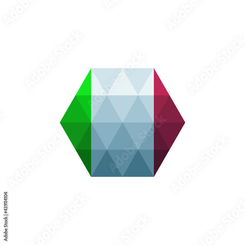 design flag Italy hexagon vector