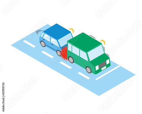 停車する車に追突する車