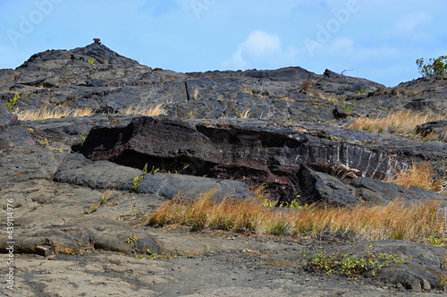 Lava Landschaft im Volcanoes National Park auf der Insel Big Island, Hawaii