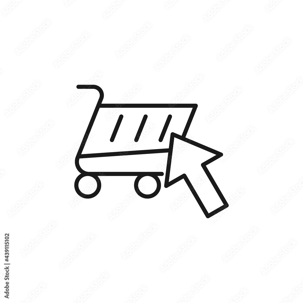 Shopping Cart with Arrow icon Vector Design. Shopping Cart icon with Arrow design concept for e-commerce, online store and marketplace website, mobile, logo, symbol, button, sign, app UI