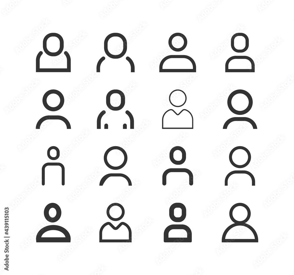 User Avatar, Person, User vector icon set. User Avatar, Person, User vector icon set.