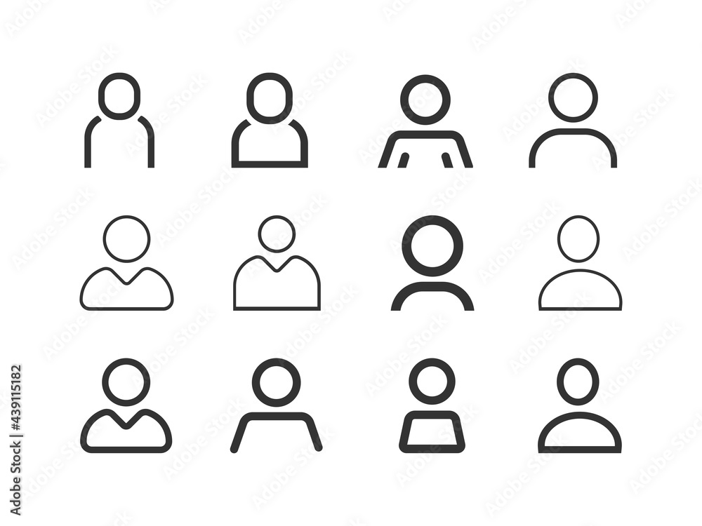 User Avatar, Person, User vector icon set. User Avatar, Person, User vector icon set.