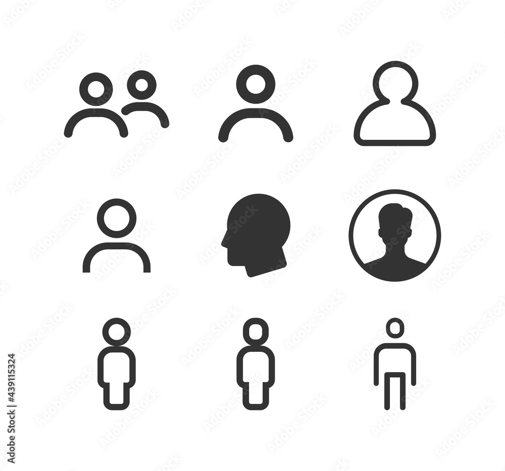 User Avatar, Person, User vector icon set. User Avatar, Person, User vector icon set.