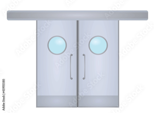 Medical operating double door. vector