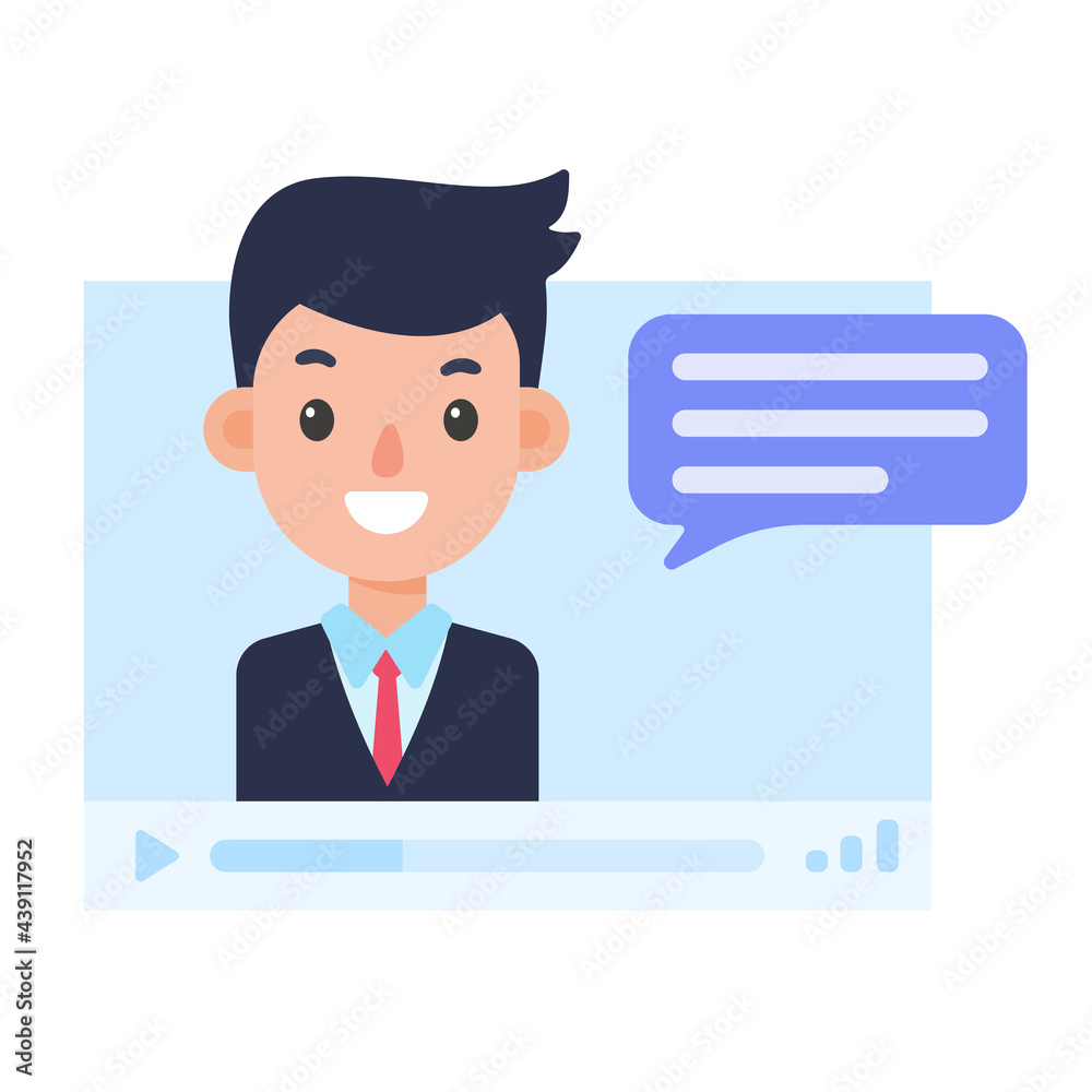 vector businessman on computer screen online meeting concept vector businessman on computer screen online meeting concept